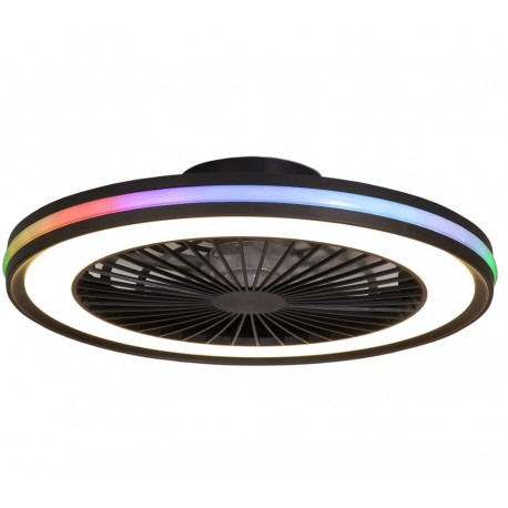 PLAFON VENTILADOR GAMER 56 CM NEGRO CON RGB