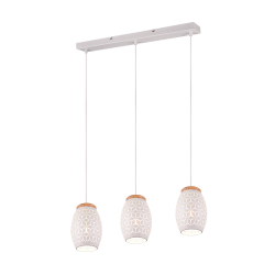 LAMPARA ALARGADA 3L METAL MADERA BIDAR