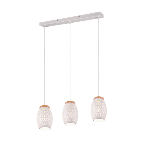 LAMPARA ALARGADA 3L METAL MADERA BIDAR