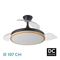 VENTILADOR DC EVROS 72W 107 CM NEGRO HAYA