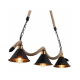 COLGANTE CUERDA SOGA NEGRO 3 LUCES
