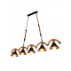 LAMPARA DE TECHO RUSTICA DE CUERDA SOGA NEGRO 5 LUCES