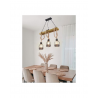 LAMPARA CUERDA METAL NEGRO 3 LUCES. Ideal para un espacio rustico, bodegas, también para estilo industrial.