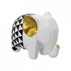 ELEFANTE BLANCO DORADO 22 CM