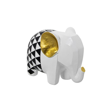 ELEFANTE BLANCO DORADO 22 CM