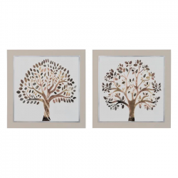 DOS CUADROS ARBOL VIDA BEIS 60X60 CM