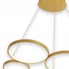 LAMPARA AROS DORADA 120 CM CON MANDO