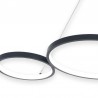 LAMPARA AROS NEGRA 120 CM CON MANDO