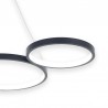 LAMPARA AROS NEGRA 120 CM CON MANDO