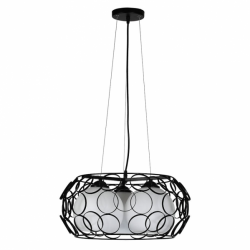 LAMPARA DE TECHO COLGANTE PEREGRINO 3L NEGRO. El diseño moderno retro de la pantalla principal metálica combinada con las tulipa