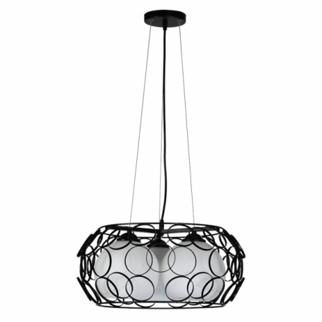 LAMPARA DE TECHO COLGANTE PEREGRINO 3L NEGRO. El diseño moderno retro de la pantalla principal metálica combinada con las tulipa
