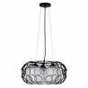 LAMPARA DE TECHO COLGANTE PEREGRINO 3L NEGRO. El diseño moderno retro de la pantalla principal metálica combinada con las tulipa