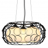 LAMPARA DE TECHO COLGANTE PEREGRINO 3L NEGRO. El diseño moderno retro de la pantalla principal metálica combinada con las tulipa