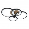 PLAFON SYDNEY 96W NEGRO-MADERA CON MANDO A DISTANCIA