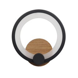 LÁMPARA DE PARED SYDNEY 10W NEGRO MADERA