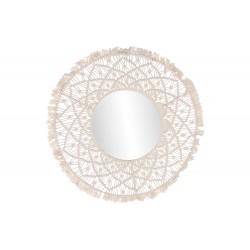 ESPEJO MACRAME BEIGE 76 CM