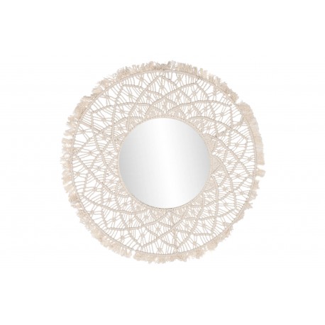 ESPEJO MACRAME BEIGE 76 CM