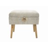 TABURETE BAUL CHENILLA GRUESA BEIGE 46 CMS LUKMAN