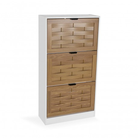 ZAPATERO 3 PUERTAS ABATIBLES MARRON BLANCO