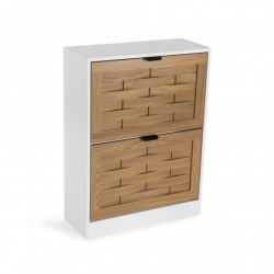 ZAPATERO 2 PUERTAS ABATIBLES MARRON BLANCO