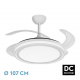 VENTILADOR DE TECHO SILENCIOSO CON LUZ BANDIDO BLANCO