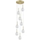 LÁMPARA DE TECHO REDONDA LATÓN-OPAL PORTILE 8 LUCES