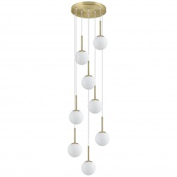 COLGANTE 8LPORTILE LATÓN-OPAL 8 X 40W E-14