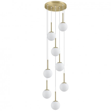 COLGANTE 8LPORTILE LATÓN-OPAL 8 X 40W E-14