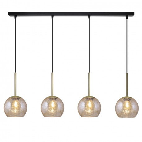 LÁMPARA DE TECHO ALARGADA NEGRO AMBAR CACELA 4l. Ideal para ubicarlo en salones, dormitorios o subidas de escalera. También para