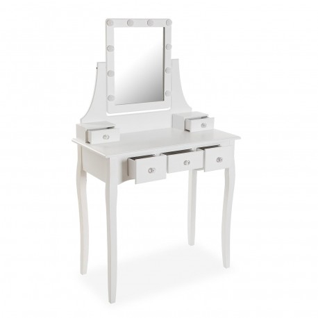 TOCADOR GLAM BLANCO CON LUZ REGULABLE