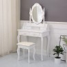 TOCADOR BLANCO CON TABURETE Y LUCES LED CHARM