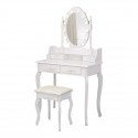 TOCADOR BLANCO CON TABURETE Y LUCES LED CHARM
