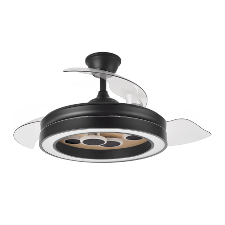 VENTILADOR DC NEGRO/MADERA CUPIDO 55W