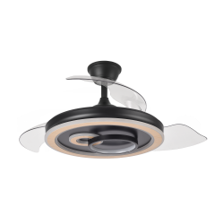 VENTILADOR DC NEGRO/MADERA SULTÁN 68W