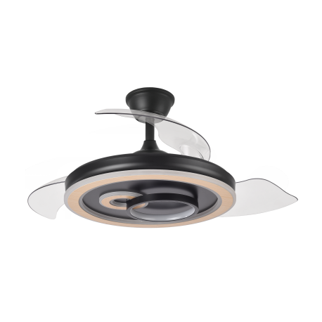 VENTILADOR DC NEGRO/MADERA SULTÁN 68W