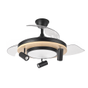 VENTILADOR DC NEGRO/MADERA GLADIATOR 35+15W