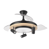 VENTILADOR DC NEGRO/MADERA GLADIATOR 35+15W