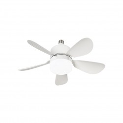 BOMBILLA VENTILADOR BLANCO 5 ASPAS 40 CM NANO. s una bombilla ventilador que puedes colocar en cualquier lámpara con casquillo E