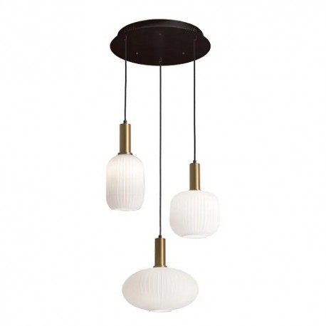LAMPARA OPAL ORO 3L 40 CM