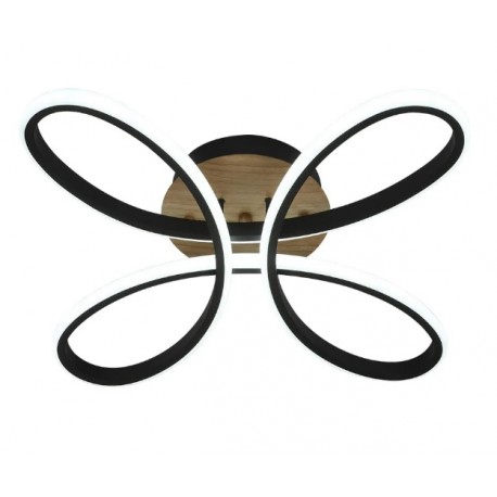 PLAFON 104W CON MANDO A DISTANCIA NEGRO/MADERA BANDEIRA