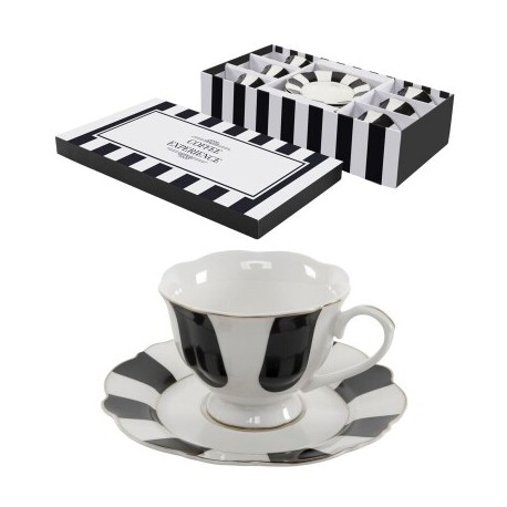 JUEGO DE CAFE 6X200ML EXCELLENCE RAYAS