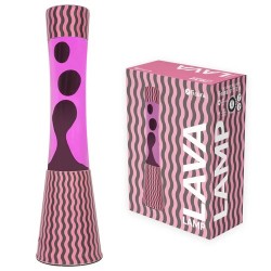 LAMPARA LAVA TOWER ONDAS ROSA Y MARRON