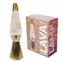 LAMPARA LAVA BULLET CON PURPURINA Y BASE ORO MATE
