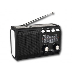 RADIO EMERGENCIA SOLAR + DINAMO NEGRA DIAL ANALOGICO AM/FM