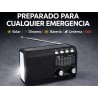 RADIO EMERGENCIA SOLAR + DINAMO NEGRA DIAL ANALOGICO AM/FM