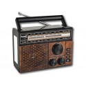 RADIO SOLAR VINTAGE+LINTERNA MADERA DIAL ANALOGICO