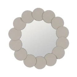 ESPEJO DE PARED REDONDO BLANCO METAL DECORACION TIRAS