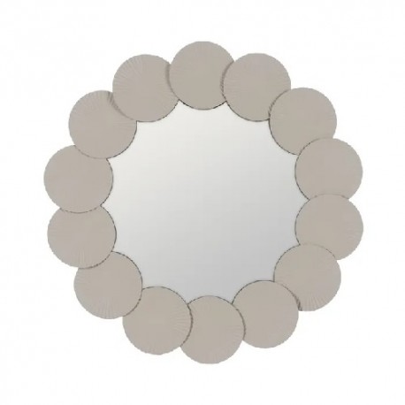 ESPEJO DE PARED REDONDO BLANCO METAL DECORACION TIRAS