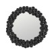 ESPEJO DE PARED REDONDO ACERO METAL CONCHAS NEGRO