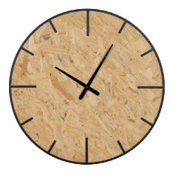 RELOJ DE PARED REDONDO NEGRO MADERA 80 CM